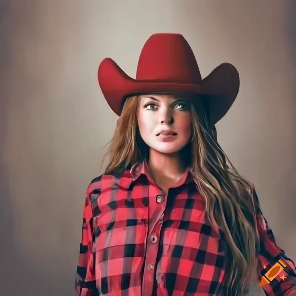 hyperrealistic cowgirl looking through farmhouse kitchen door