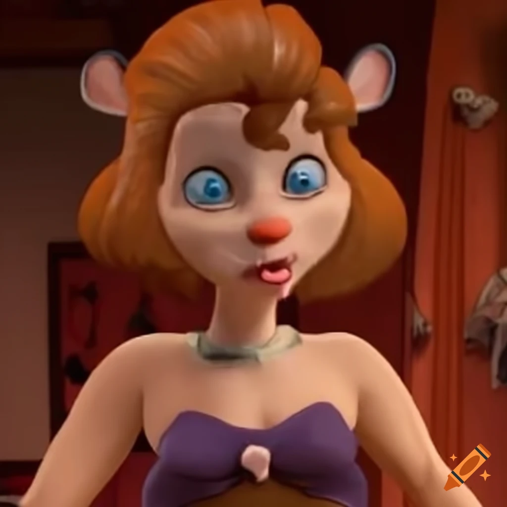 humorous illustration of a squirrel girl