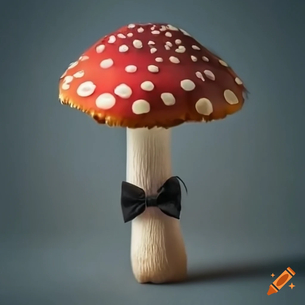 cute mushroom with a bow tie