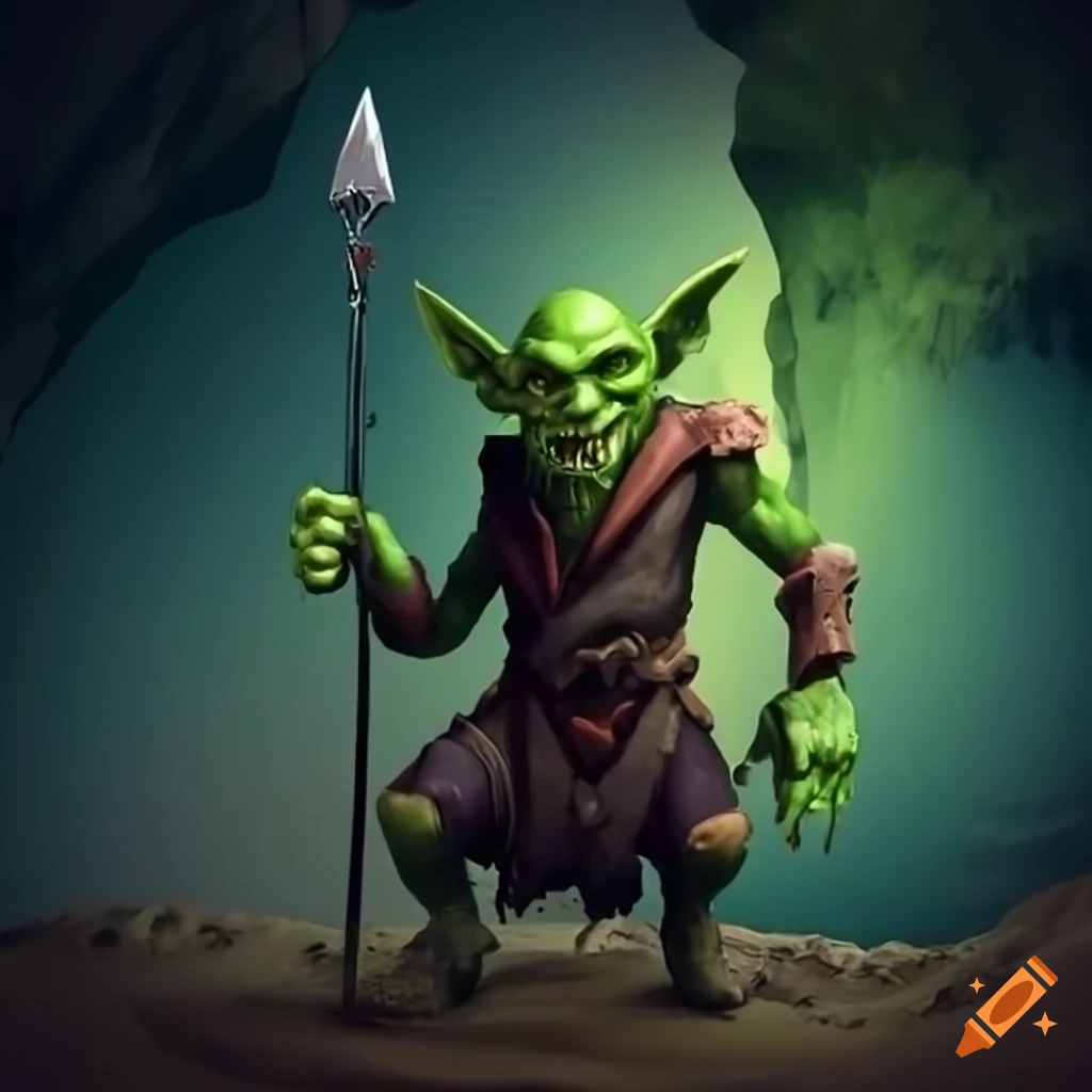 Image of an evil goblin with a spear on Craiyon