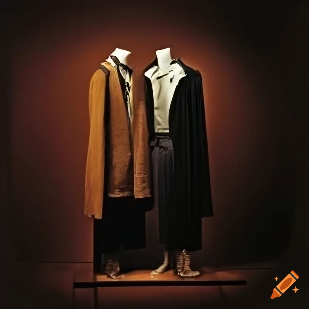Highdefinition photo of men's clothing display in the dark