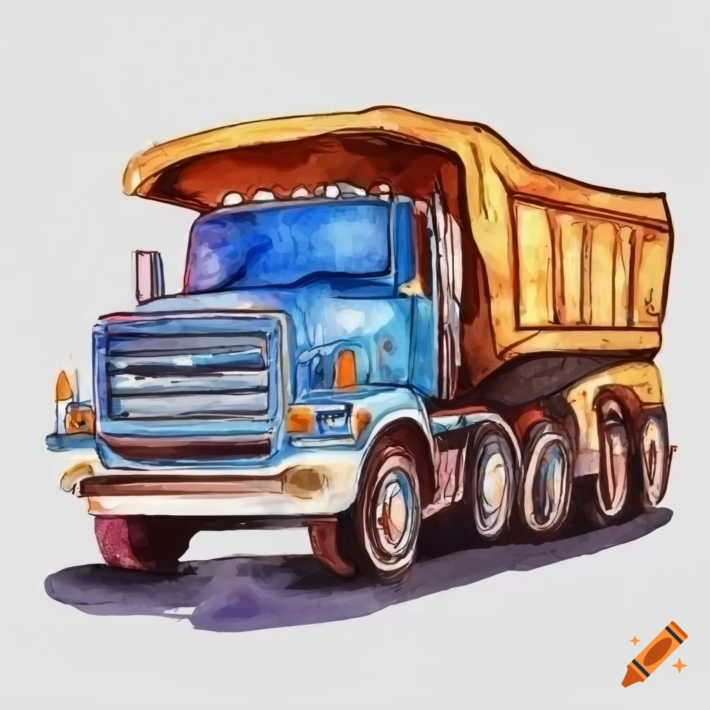 Step by Step How to Draw Simple Dump Truck : DrawingTutorials101.com | Dump  truck, Truck tattoo, Dump trucks
