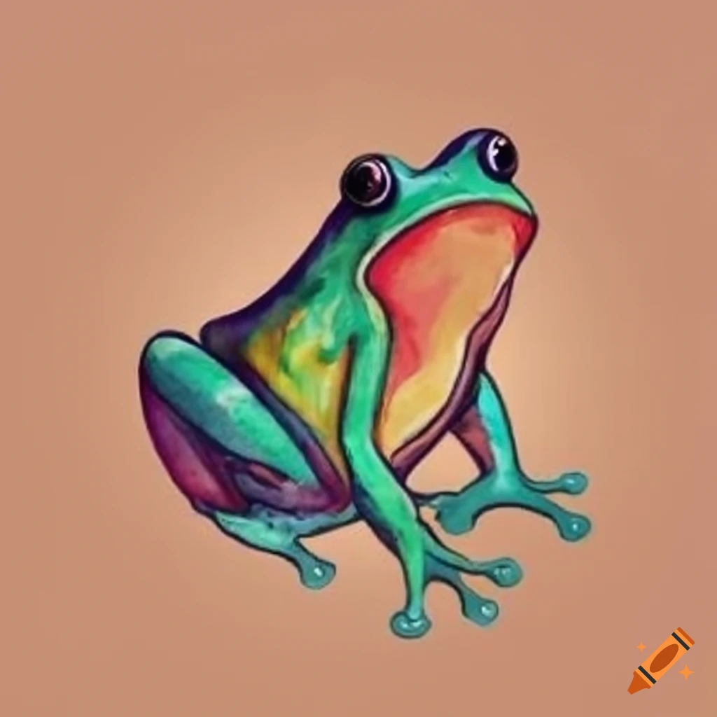 traditional Japanese drawing of a frog