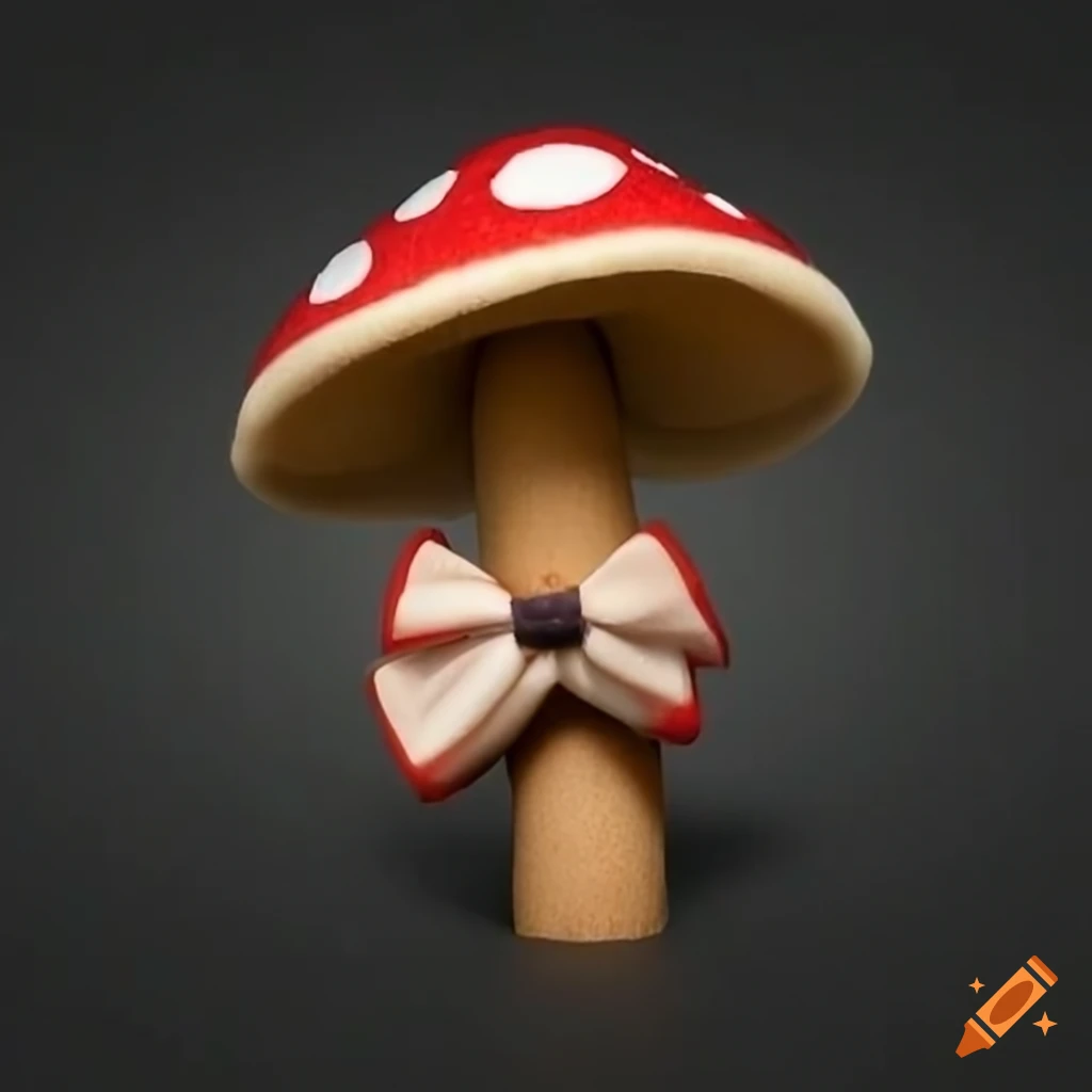 mushroom with a stylish bow tie