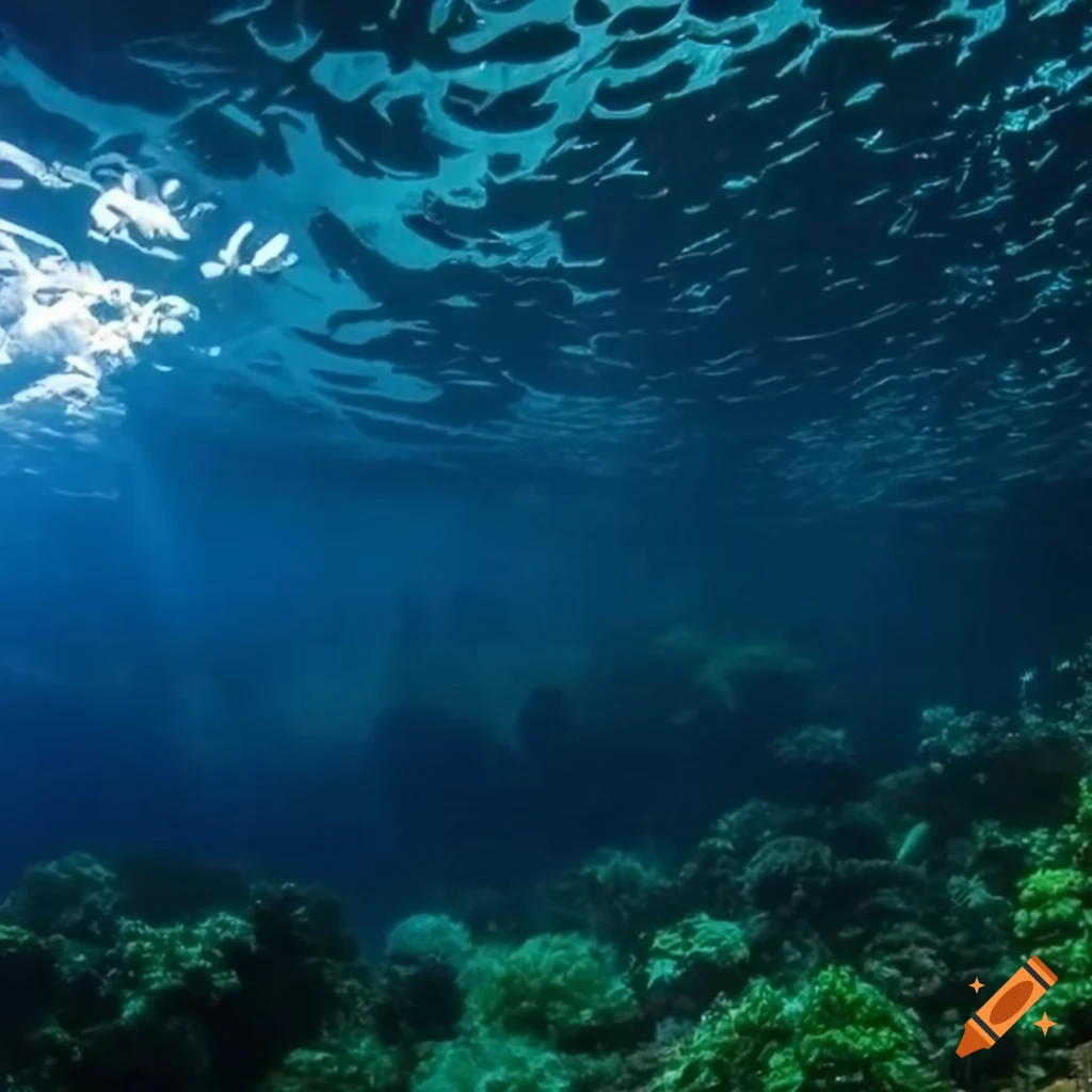 underwater jungle with beautiful lighting