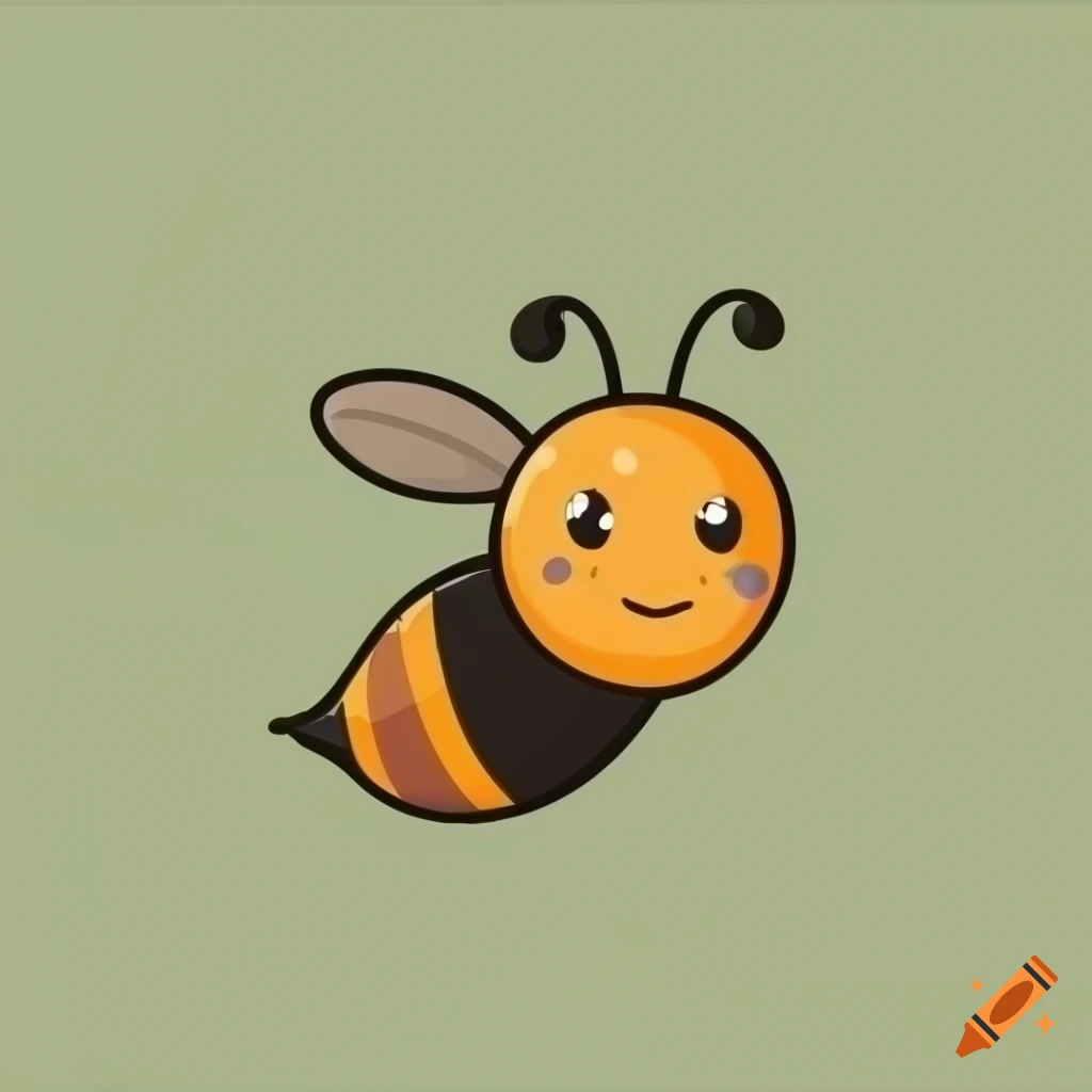 minimalistic vector art of a cute bee