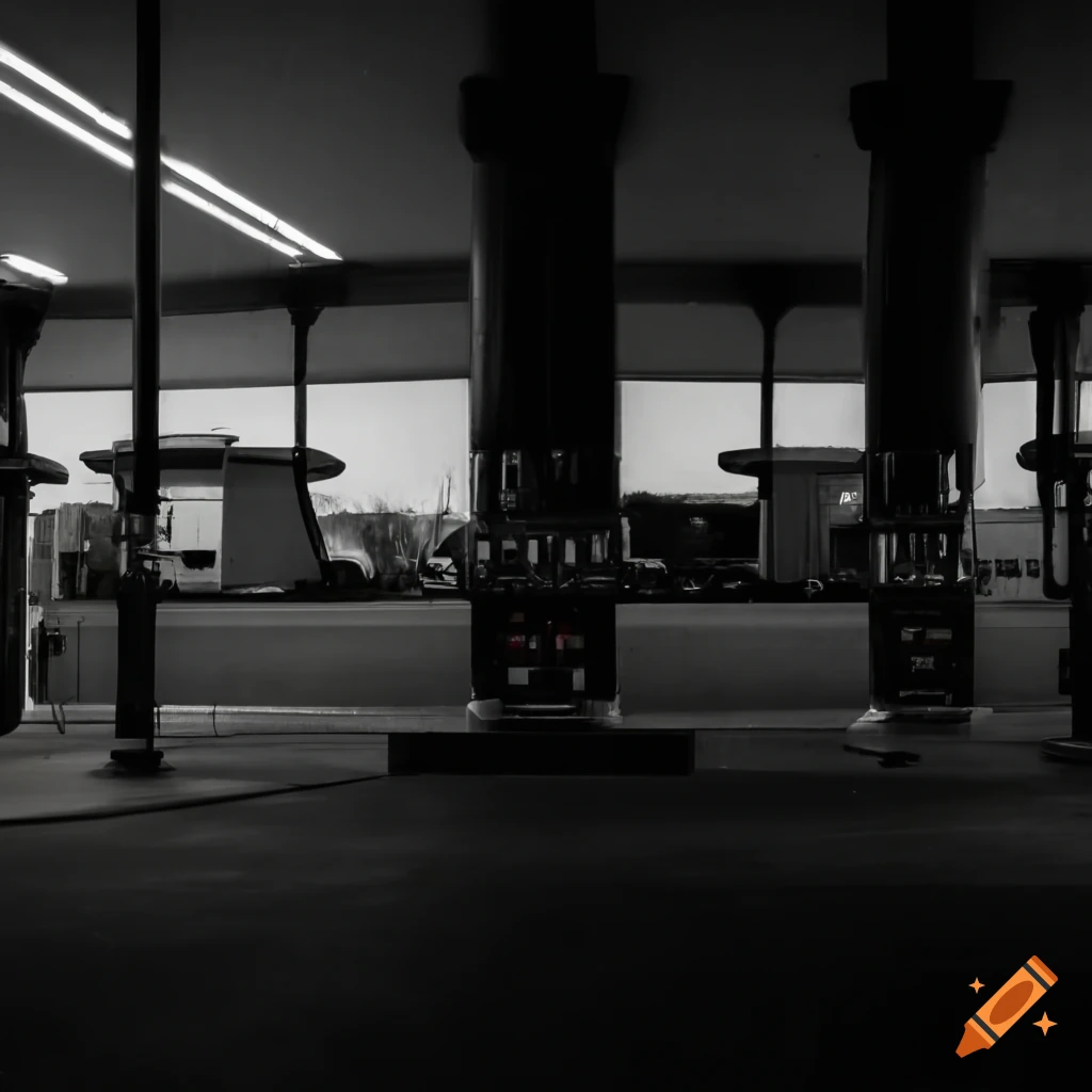 gas station in an urban setting