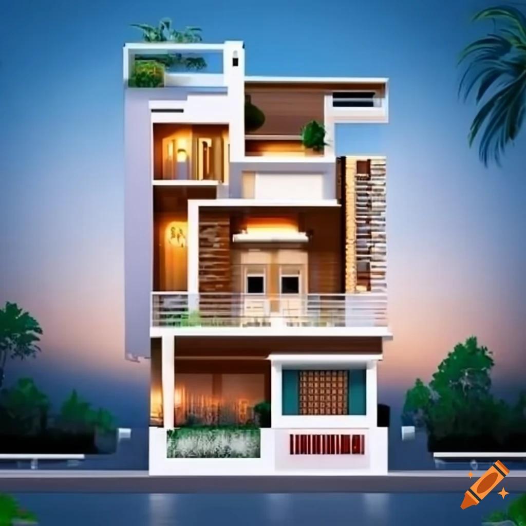 modern house elevation design in India