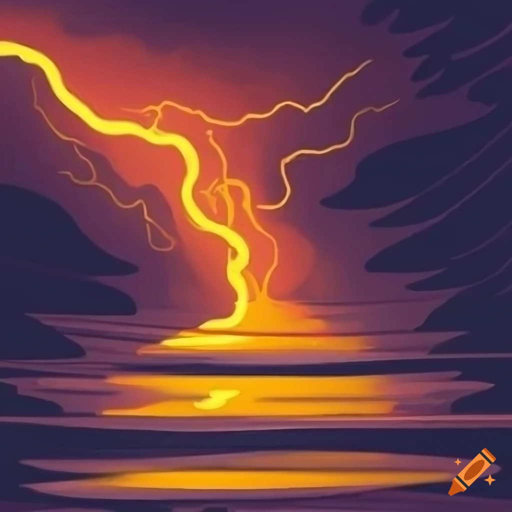 Orange and yellow thunderstorm background on Craiyon