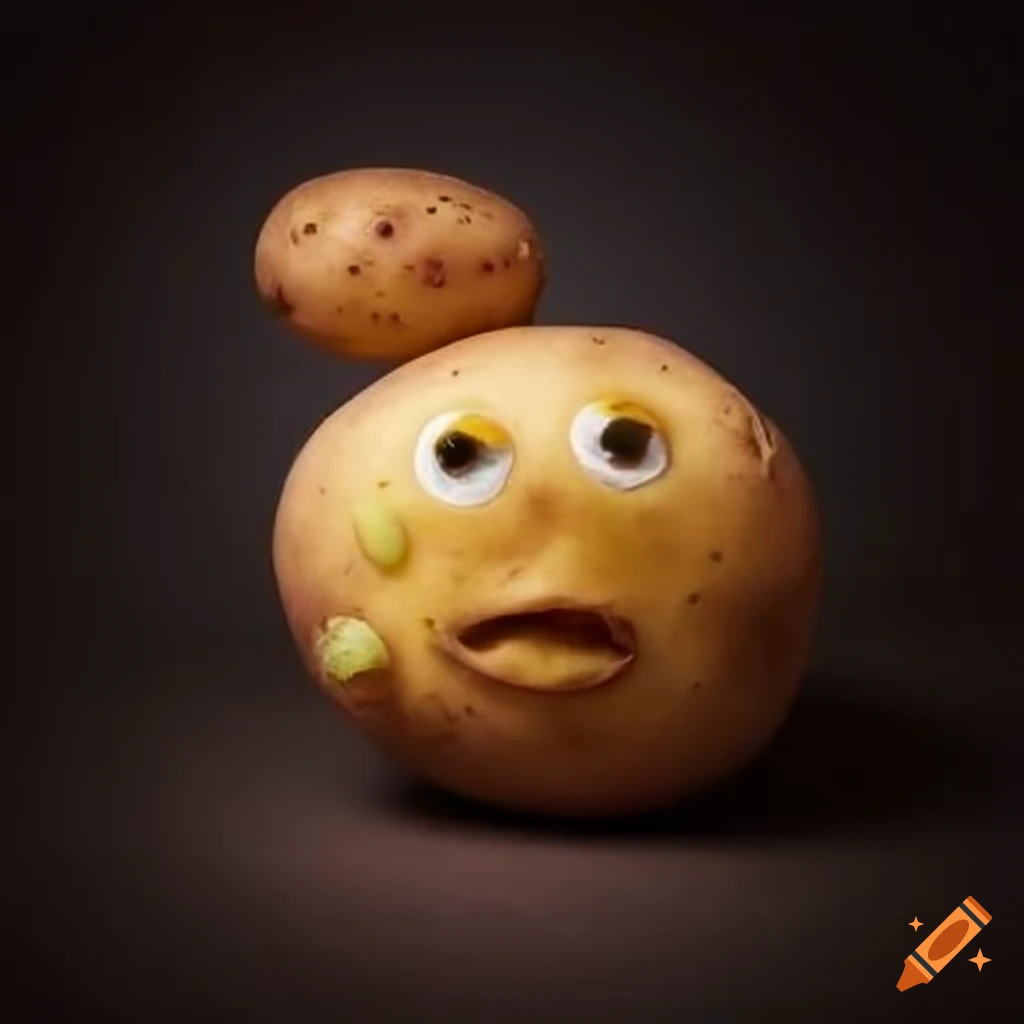 funny potato with a face