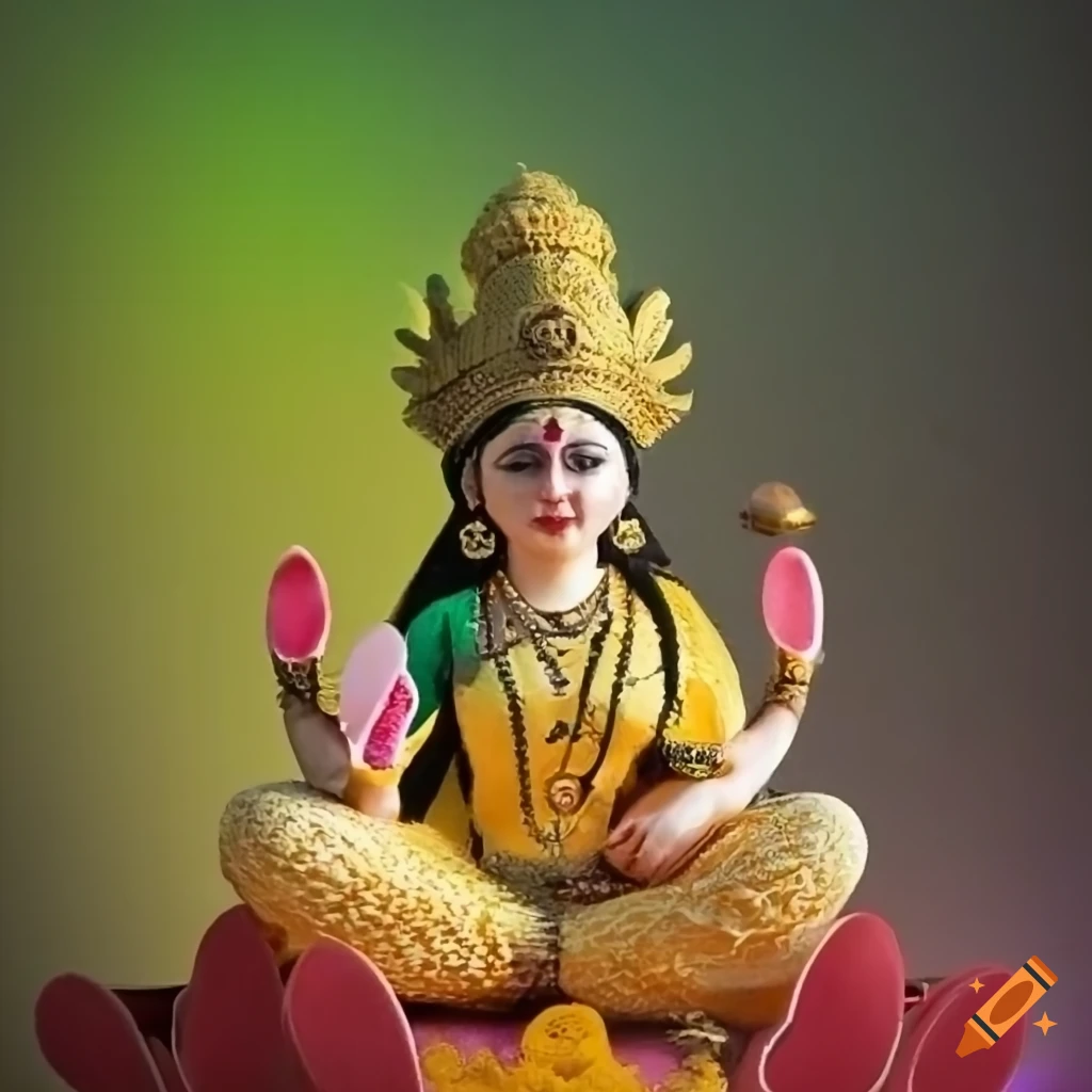 Happy navratri poster with light yellow and green colors on Craiyon
