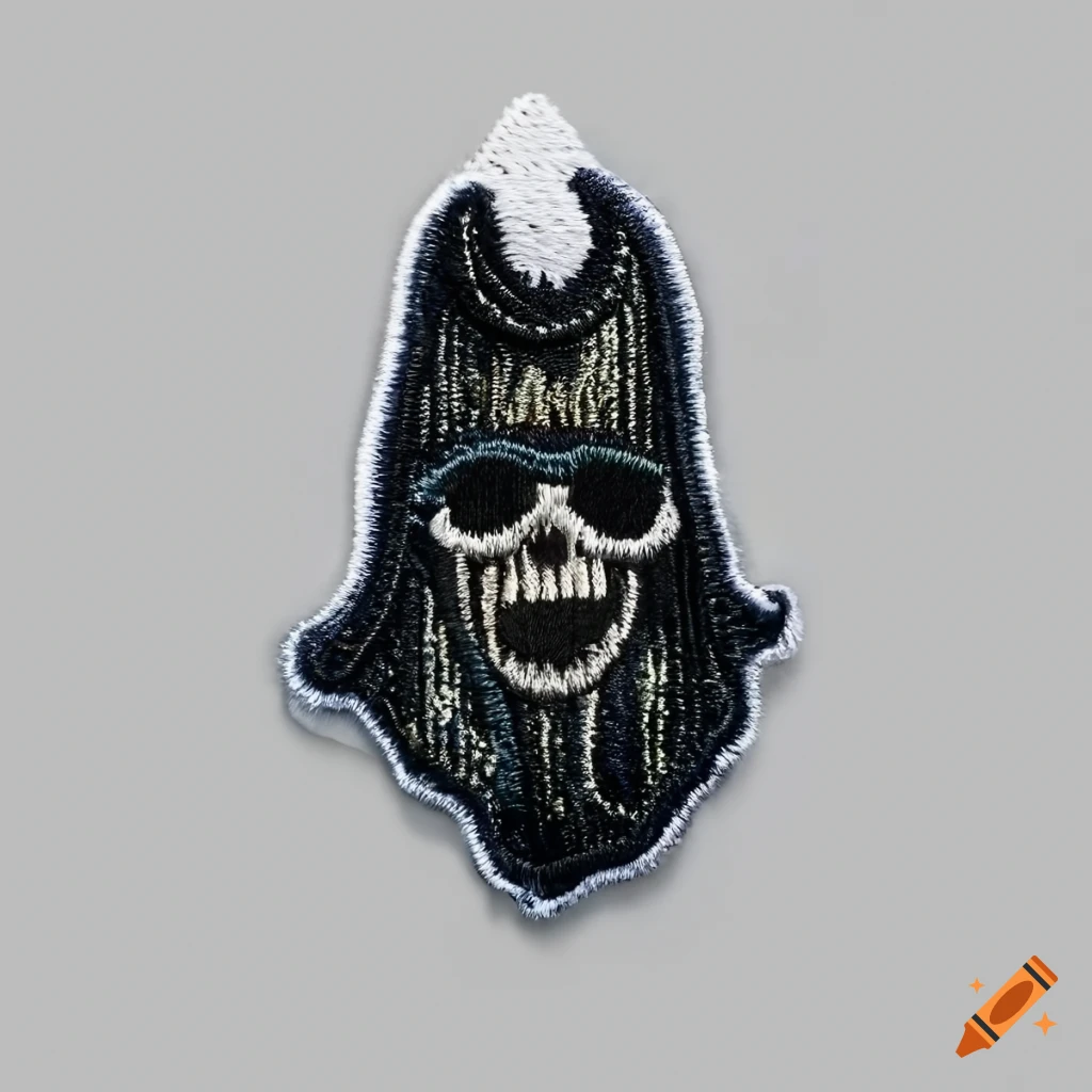 designer patch with ghost emoji