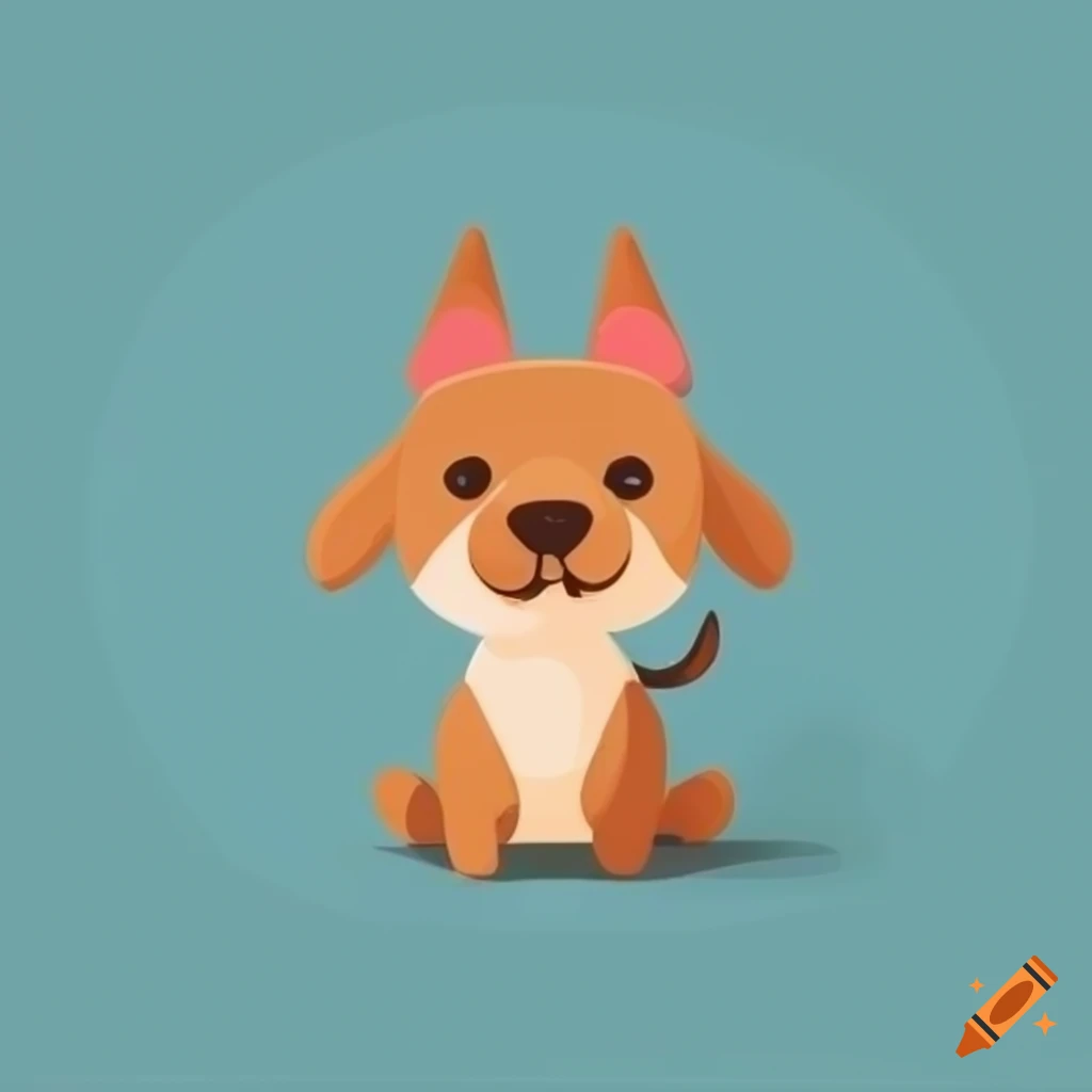 minimalistic vector art of a cute dog