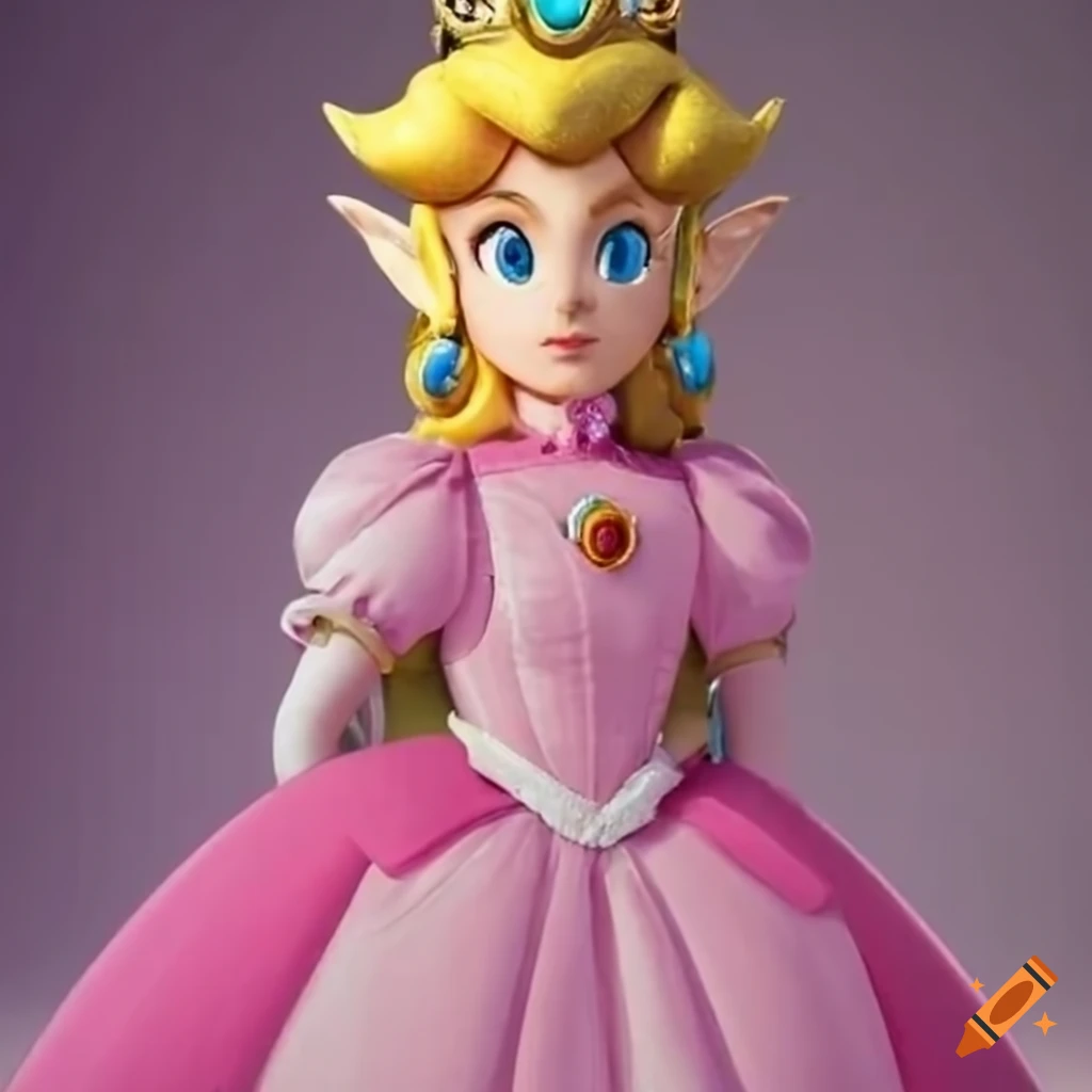 Link cosplaying as princess Peach
