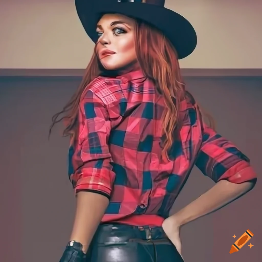 portrait of a cowgirl in a farmhouse kitchen