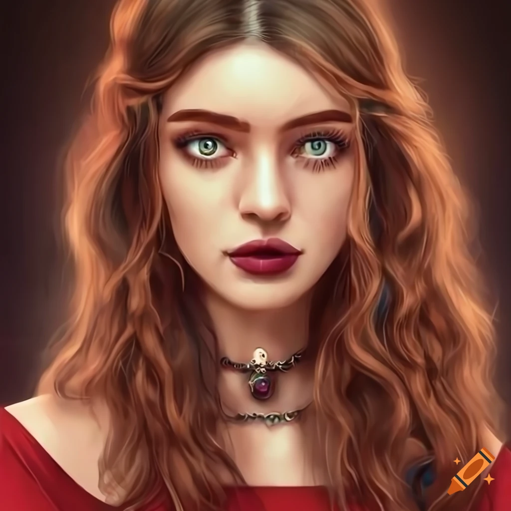 Digital Art Portrait Of A Woman With Wavy Brown Hair On Craiyon 6663