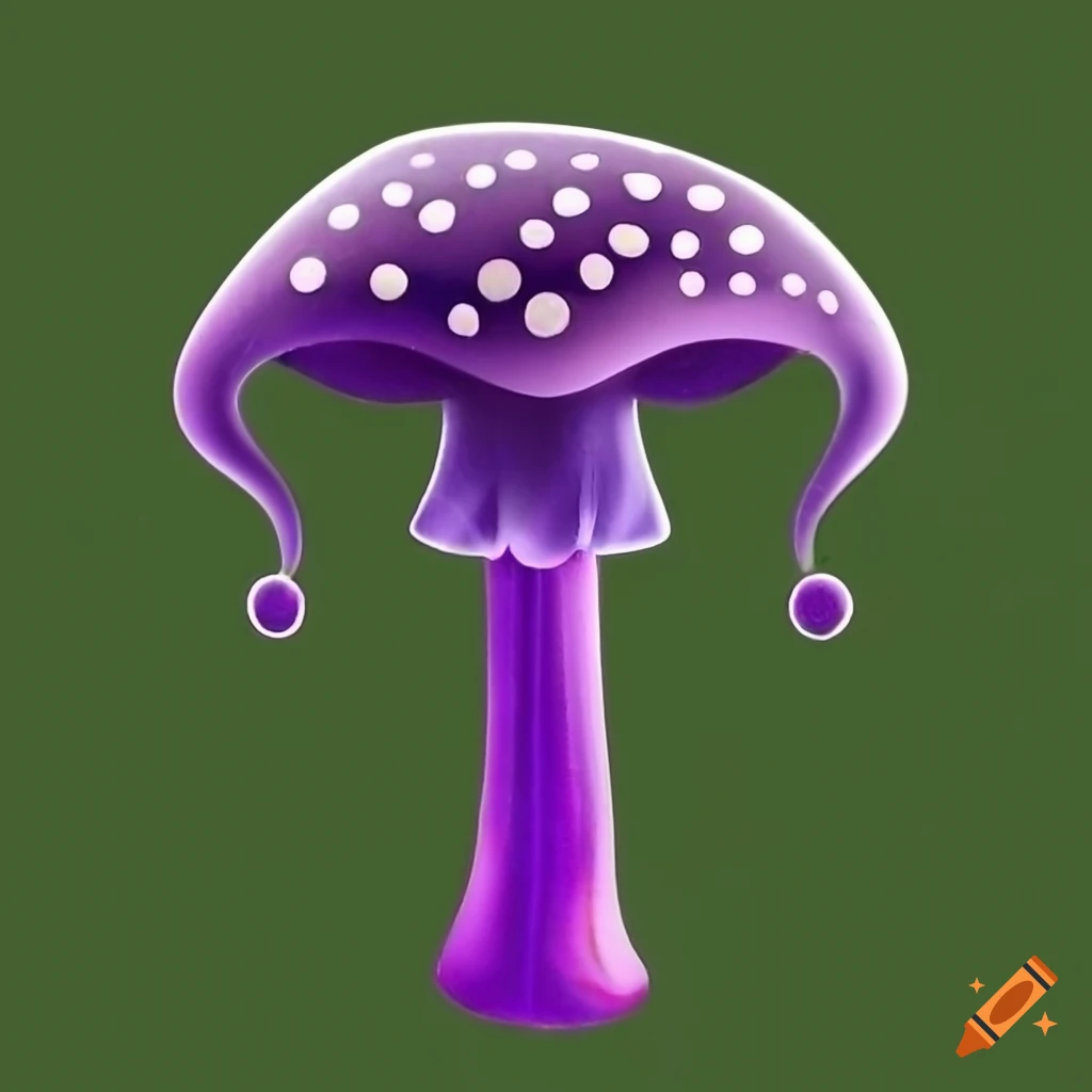 Vibrant green, black and purple mushroom