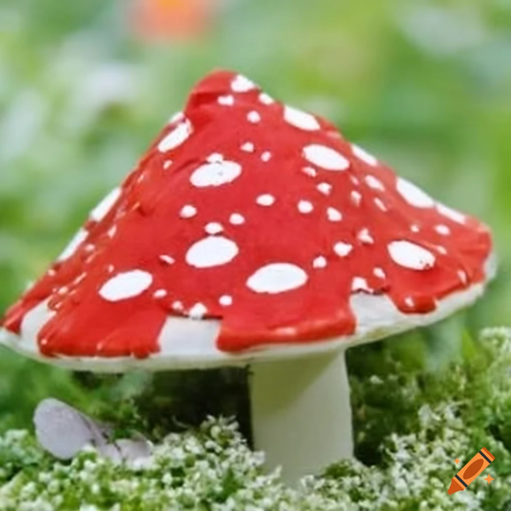 photo showcasing a miniature mushroom roof