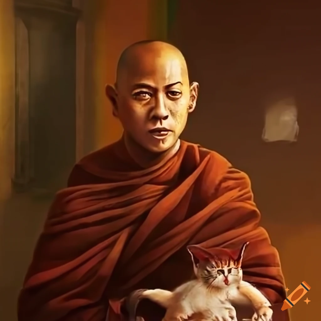 Zen Story About Monks Fighting Over A Cat On Craiyon
