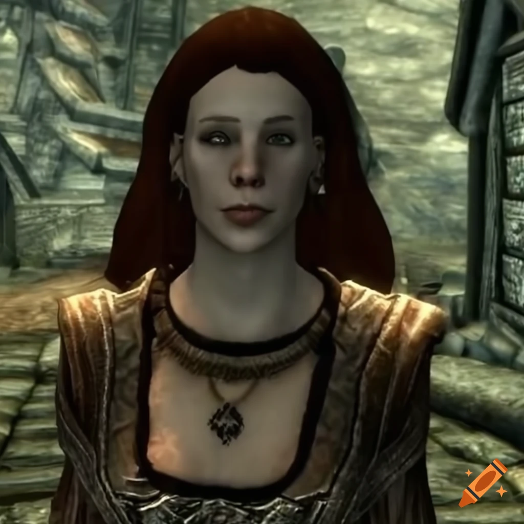 Lydia benecke as a non-player character in skyrim on Craiyon