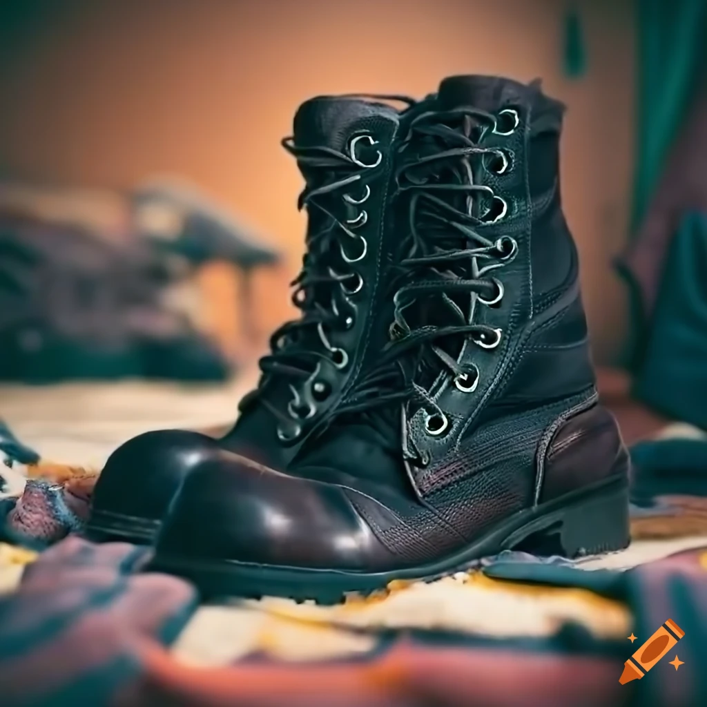 black paratrooper boots