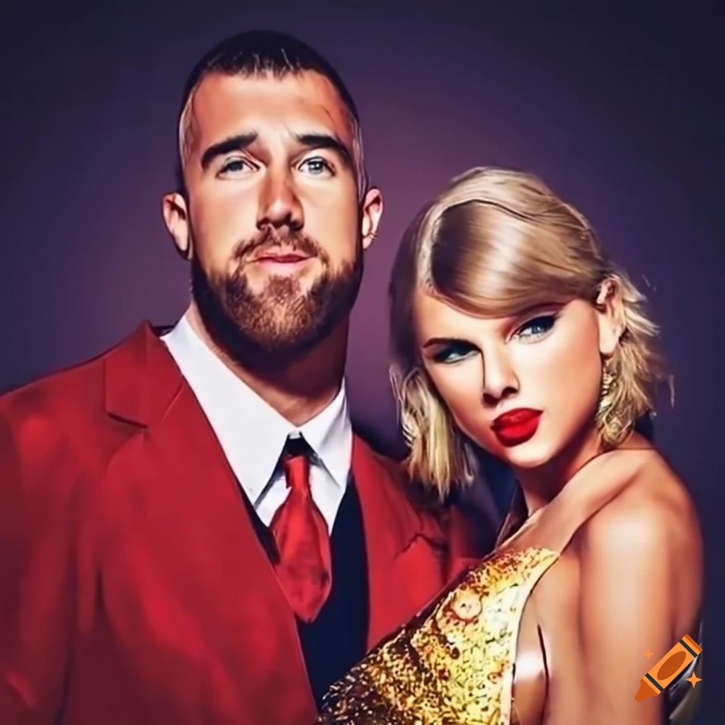 Image of travis kelce and taylor swift on Craiyon