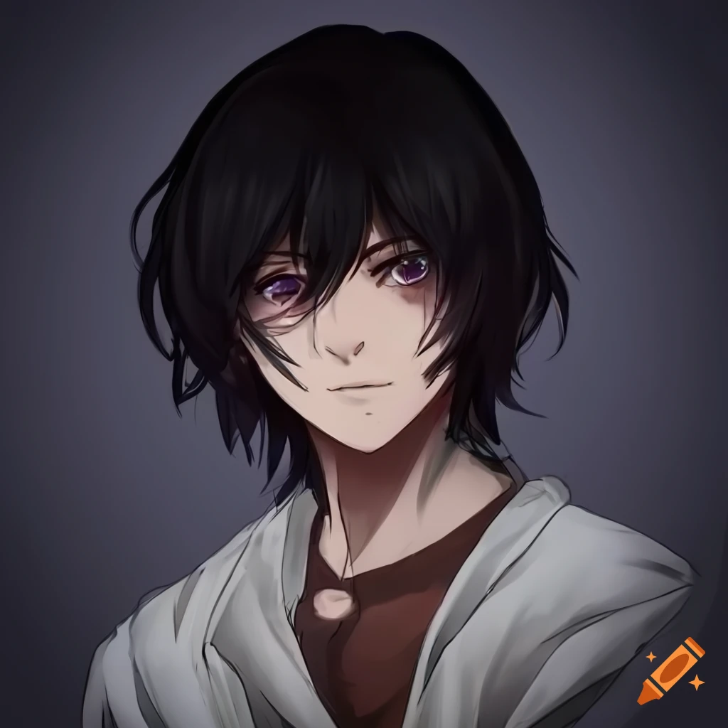anime-style illustration of a brooding western male