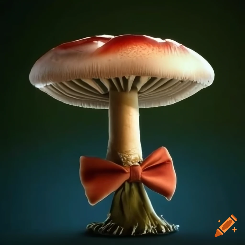 cute mushroom with a bow tie