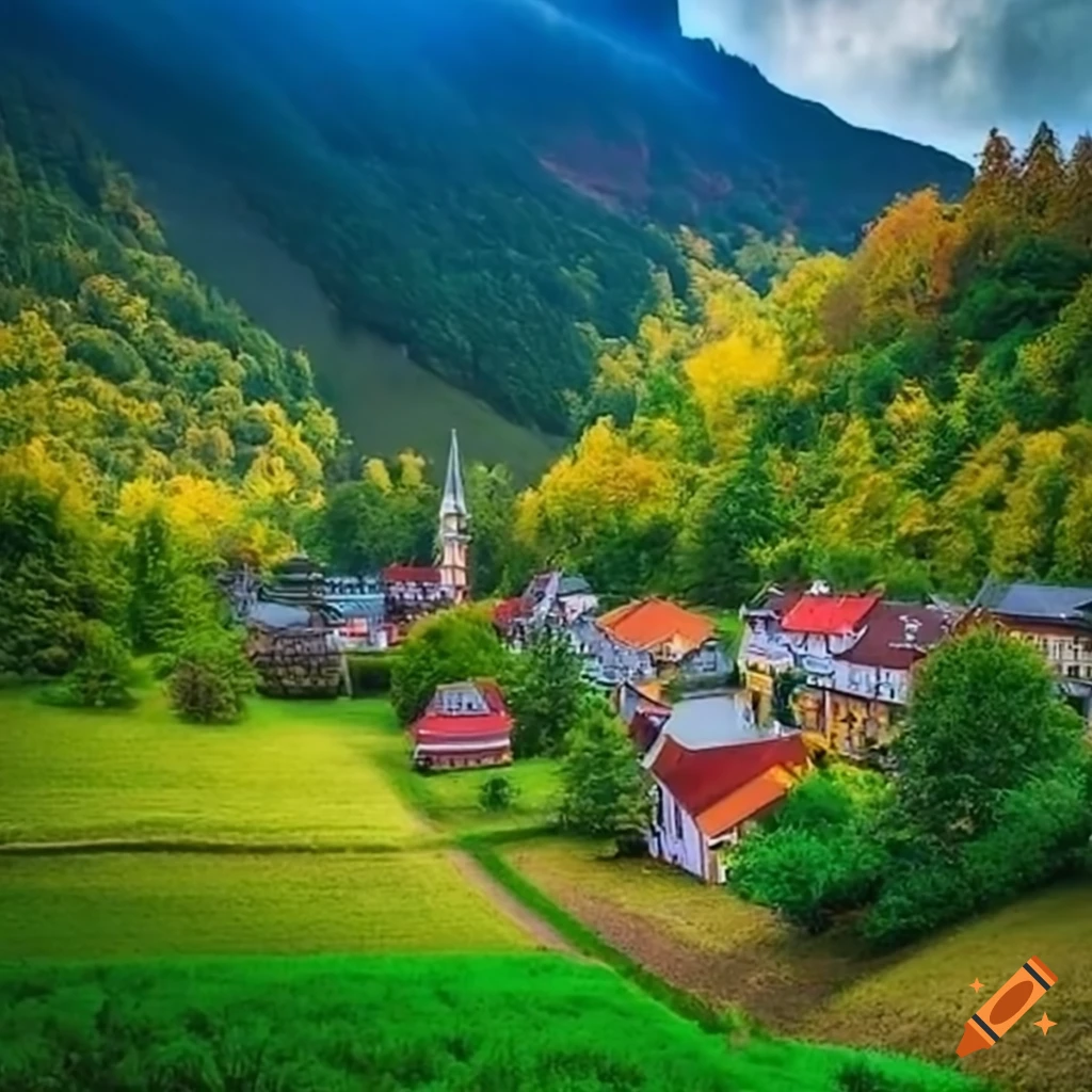 scenic shots showcasing the natural beauty of the village