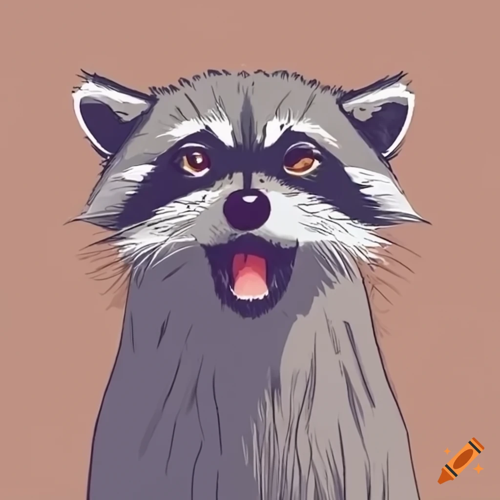 angry raccoon cartoon