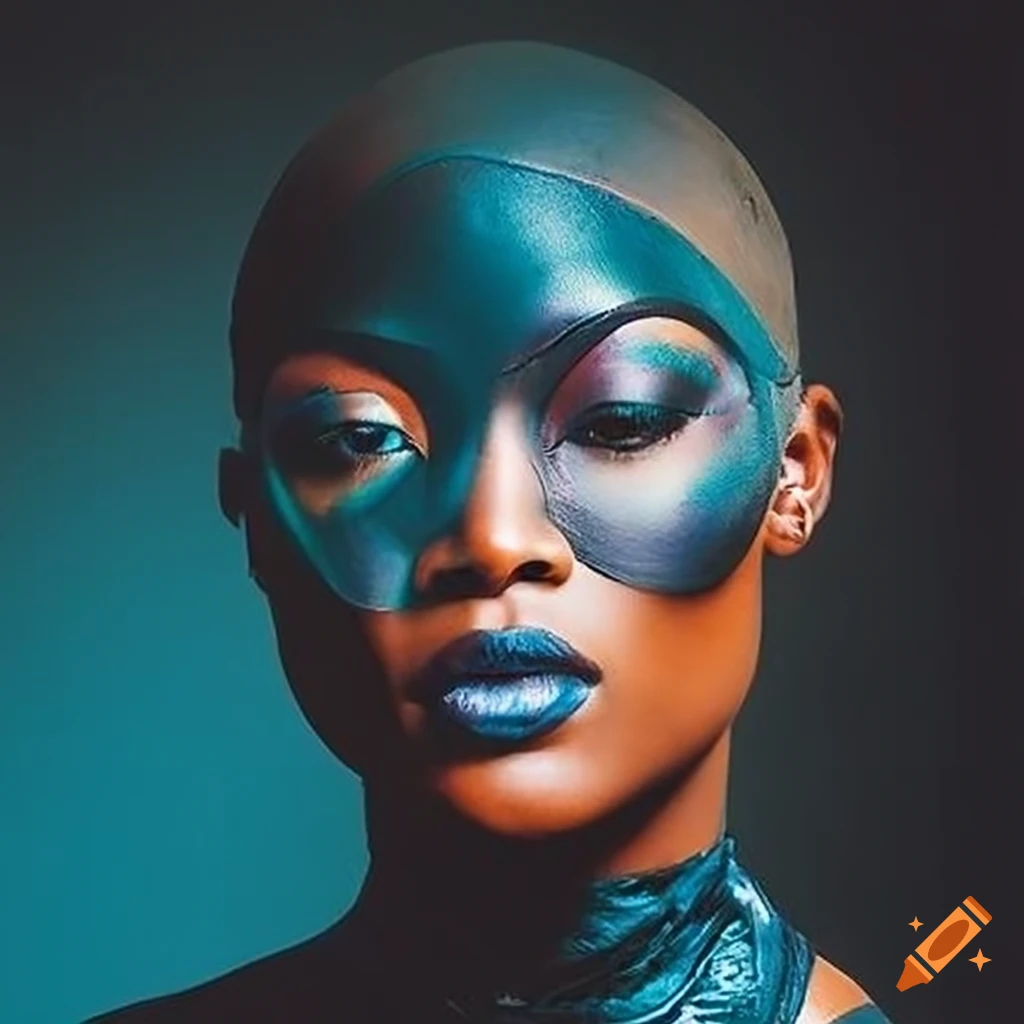 Mugler Afrofuturism fashion with architectural photography background
