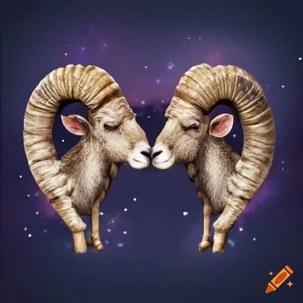 Two big horn rams expressing love on Craiyon