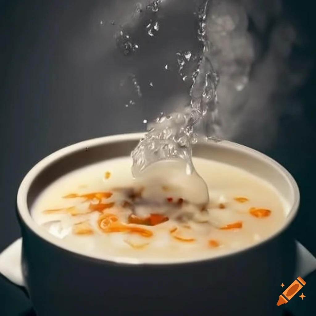 creamy chowder overflowing from a pot