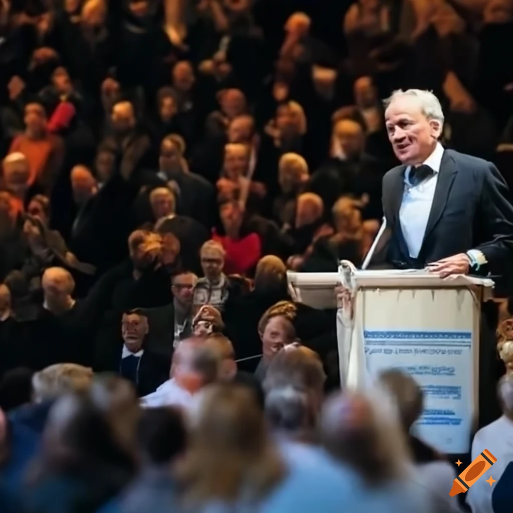 Dieter Schwarz giving a passionate speech