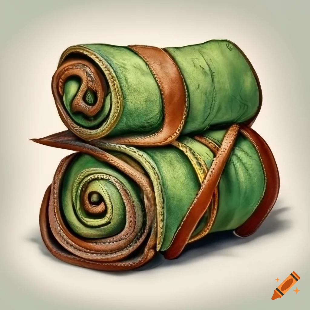 Neatly folded bedroll in dnd style on Craiyon