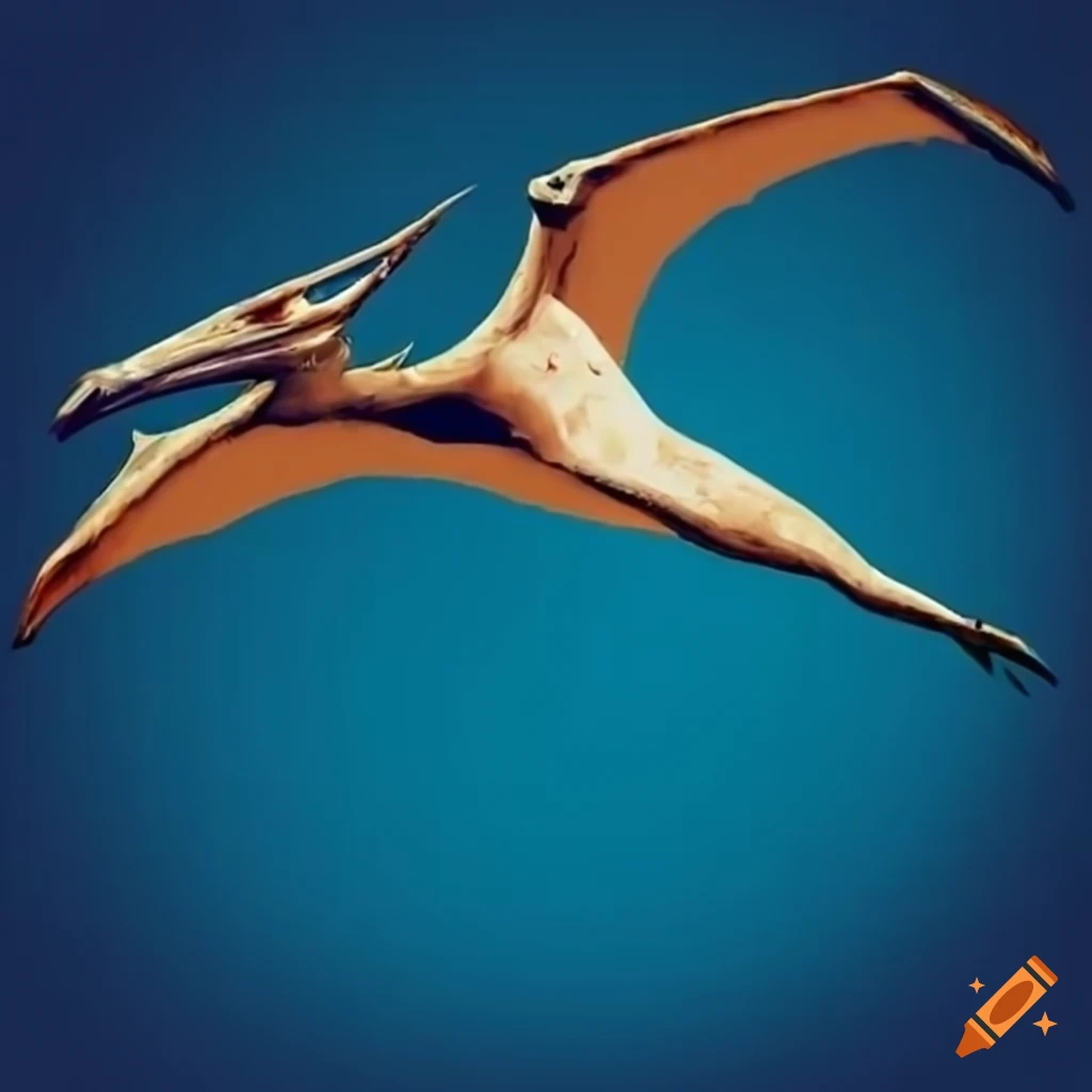 image of a Pterodactylus flying in the sky