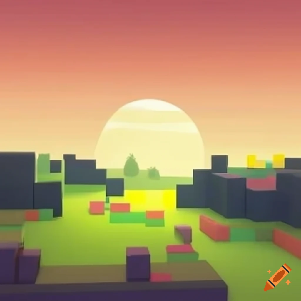 Blocky Landscapes In Daylight