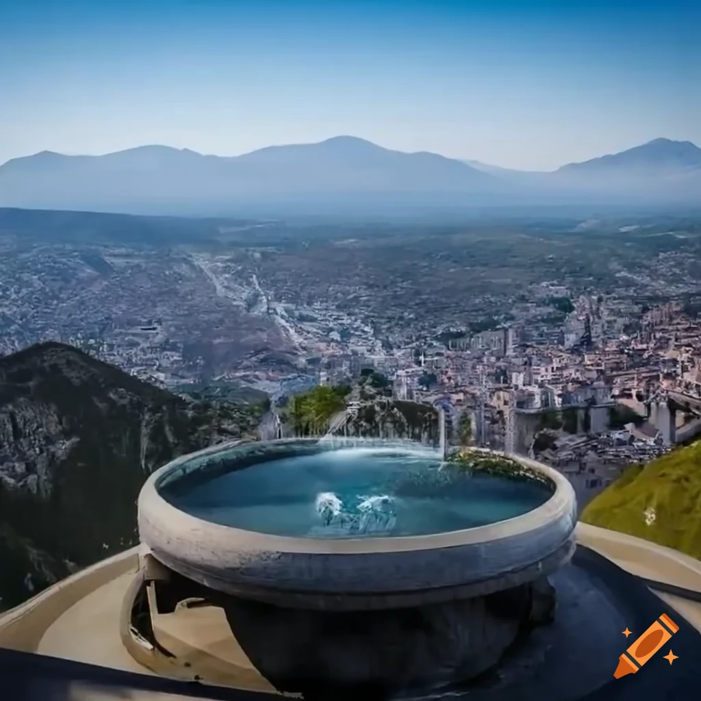 architecture of Valle de los Caídos with a fountain