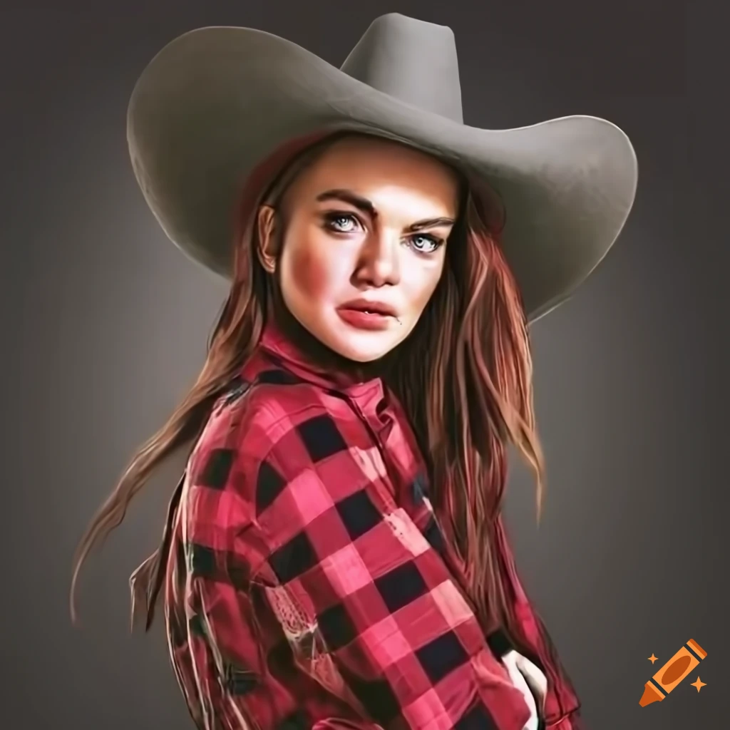 portrait of a cowgirl in a farmhouse kitchen