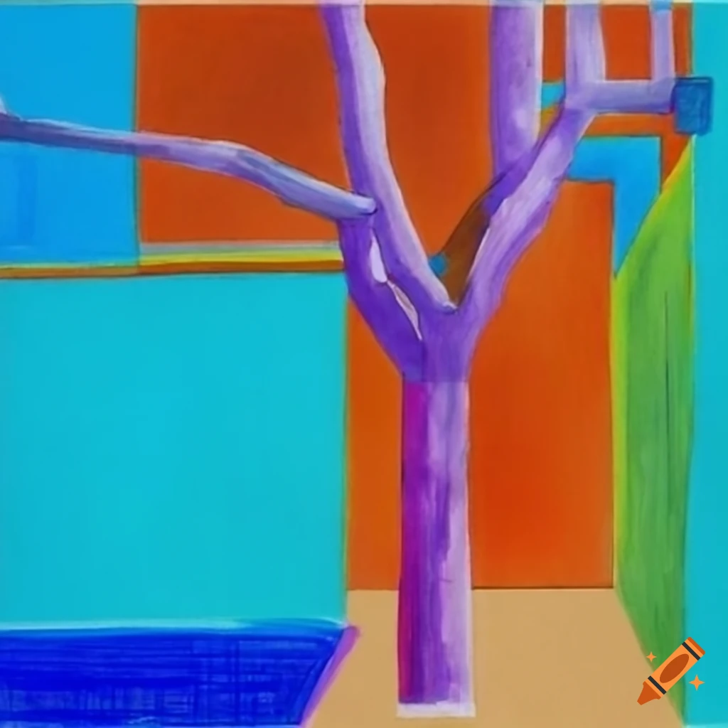 Artistic architectural rendering inspired by braque and david