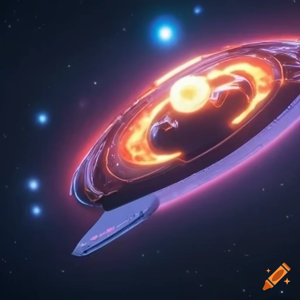 futuristic starship in space