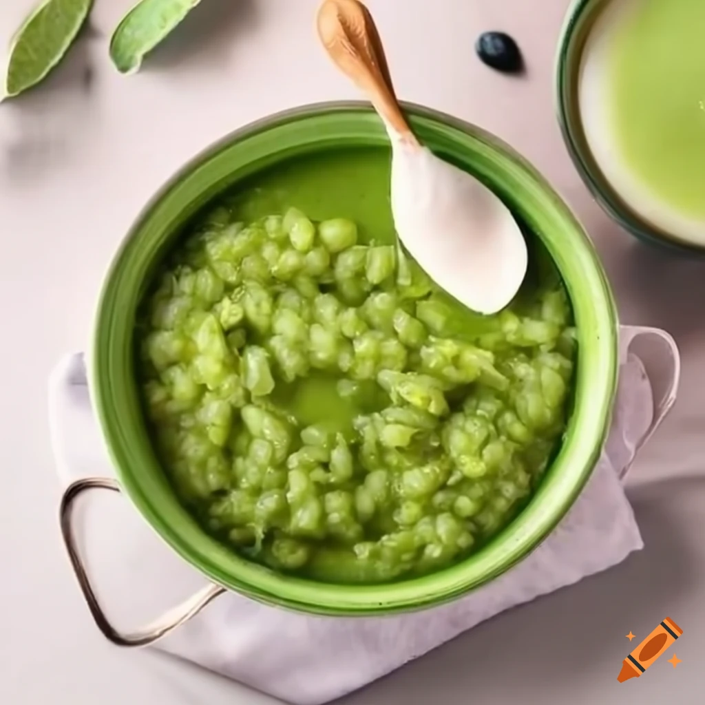 Green arroz con leche dessert with condensed milk on Craiyon