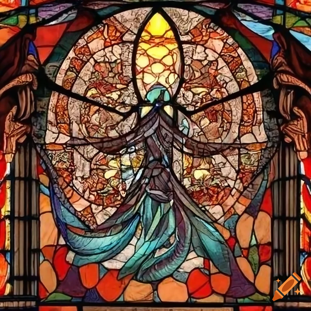 stained glass artwork of Yaldabaoth