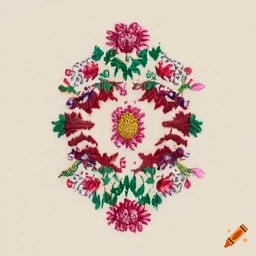 Hungarian embroidery pattern on Craiyon