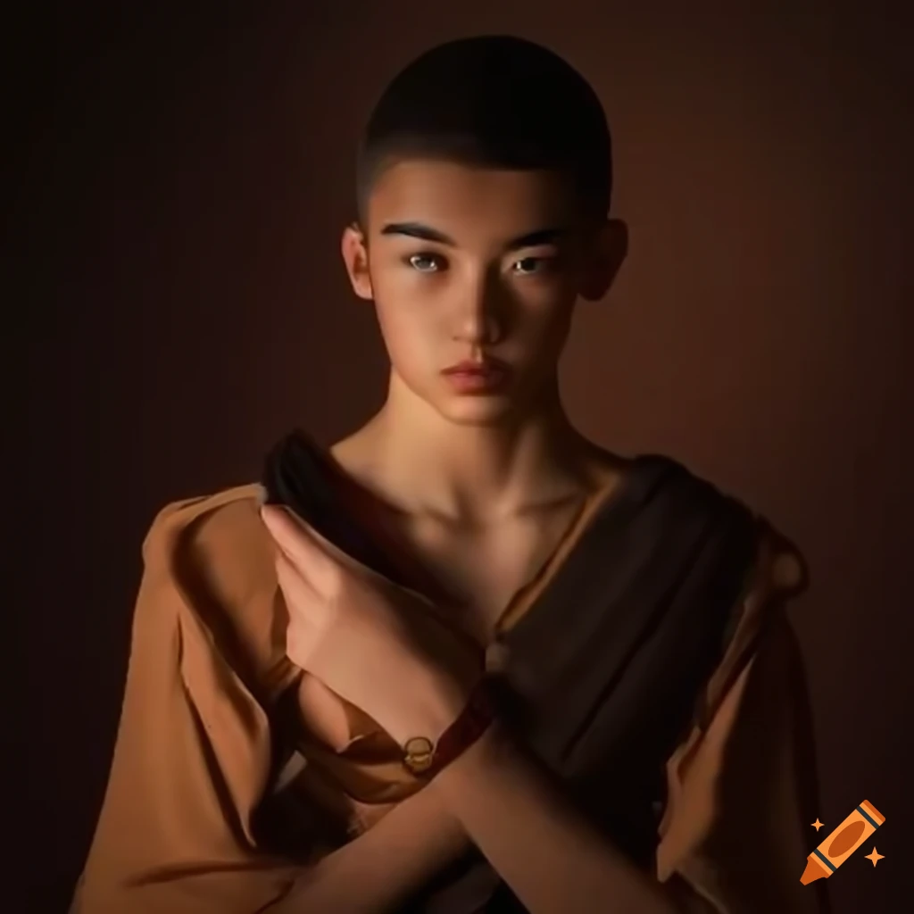 image of a teenage fantasy monk character