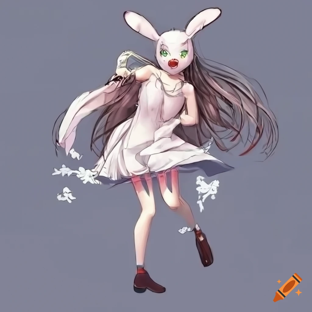 Lexica - Black rabbit in anime style, Hayao Miyazaki, HAPPY NEW YEAR, snow,  trees, smile, waving paws