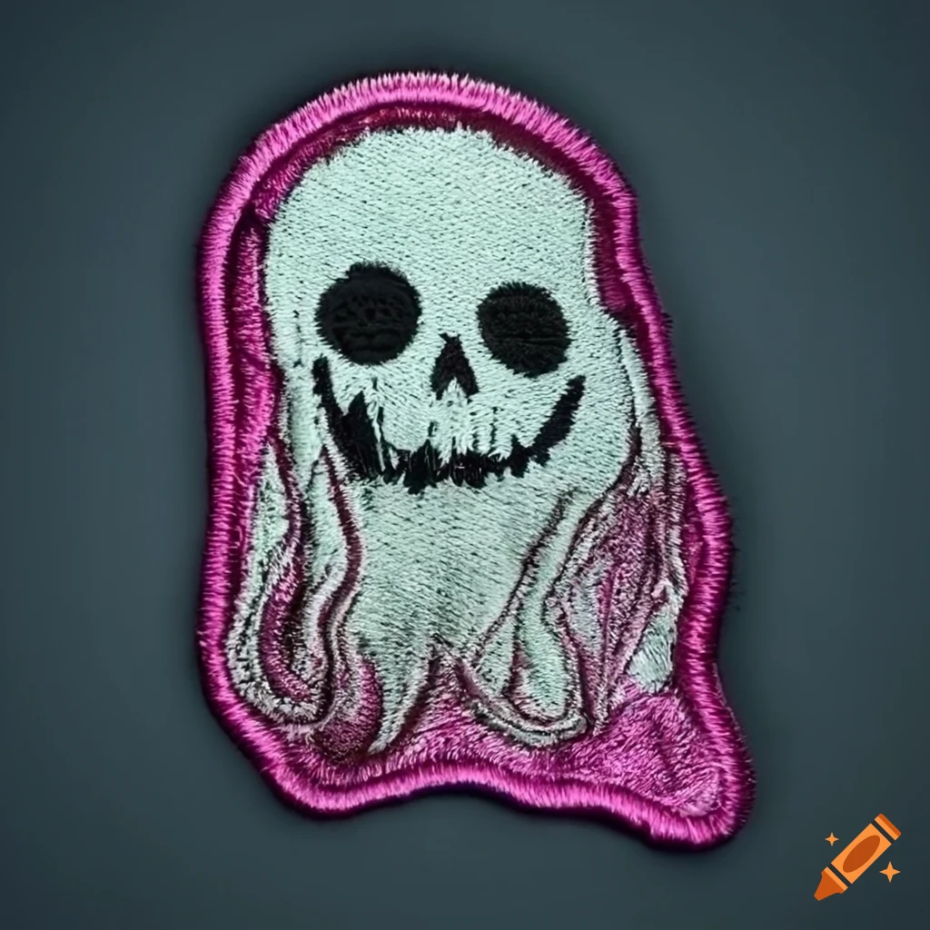 designer patch with ghost emoji