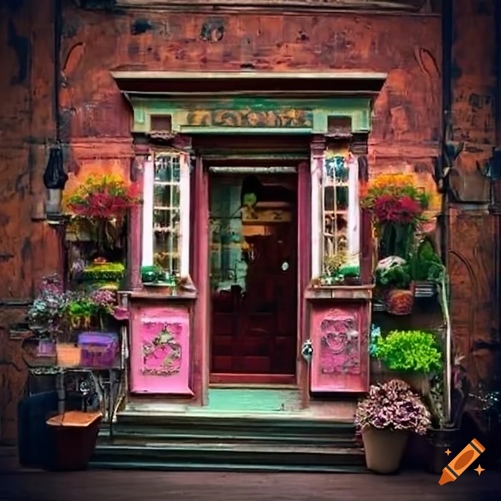 florist shop with vibrant colors and rustic charm