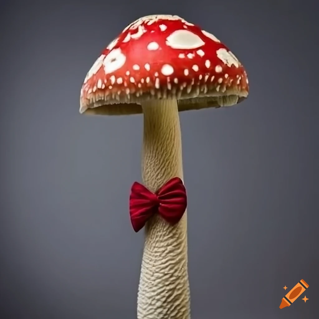 a mushroom with a bow tie