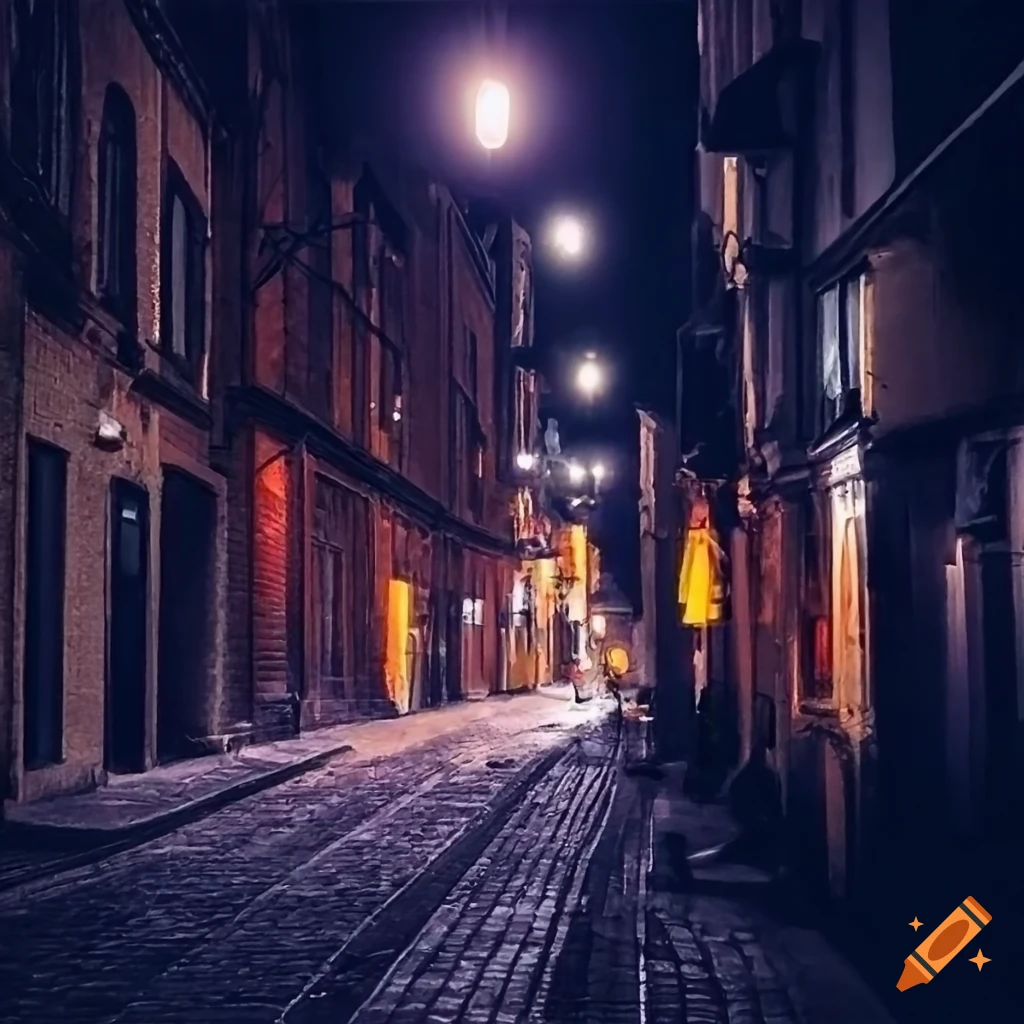 night street with beautiful lanterns